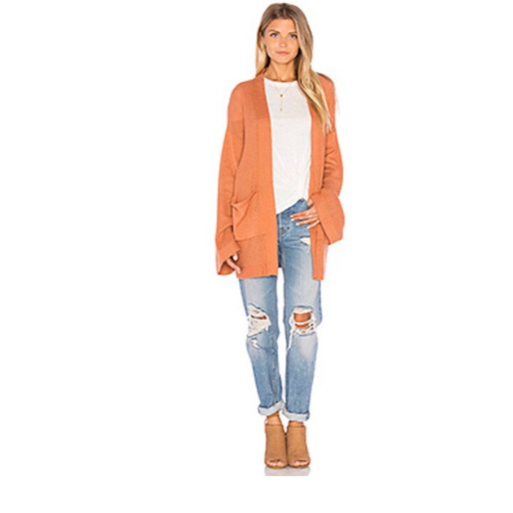 MinkPink orange long cardigan-small